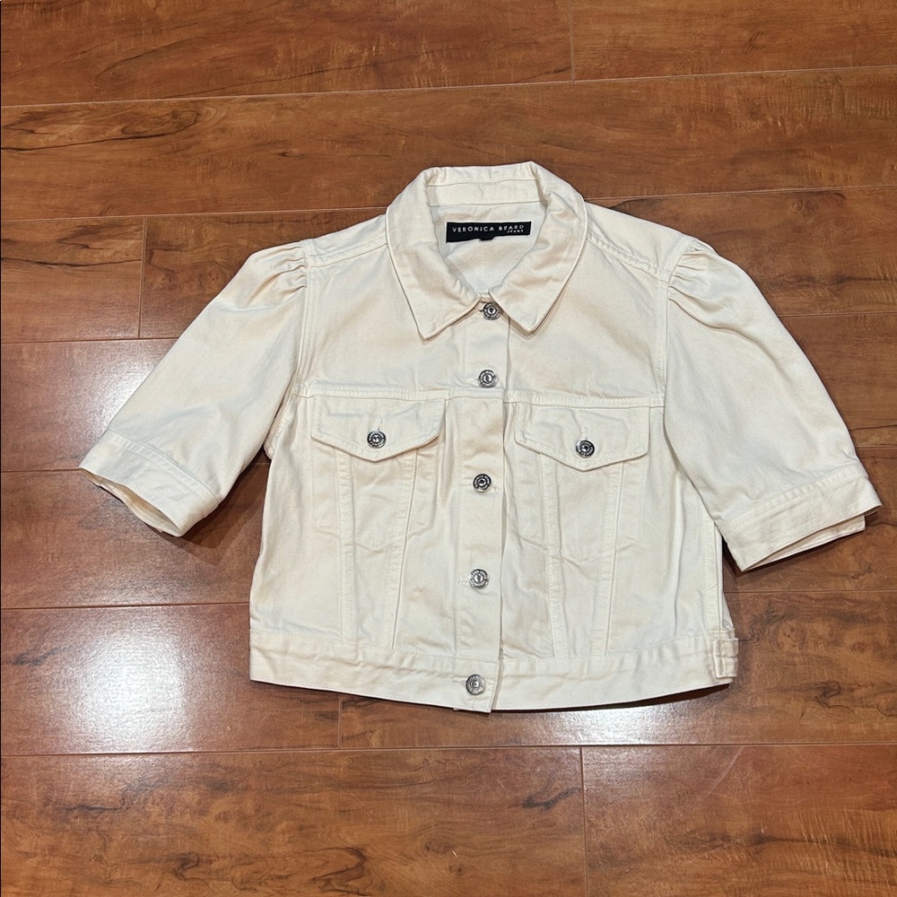Veronica Beard Raina Short Sleeve Denim Jacket - Picture 4 of 14